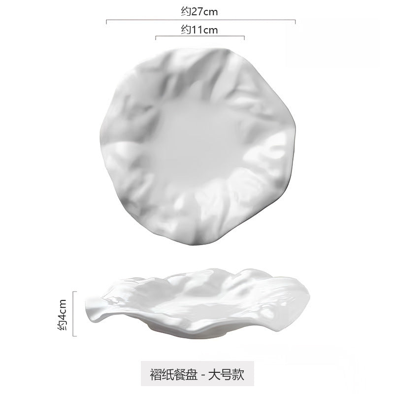 Casual boutique dish plate restaurant asymmetrical ceramic plate special-shaped stylish artistic conception for home creative cold dish plate