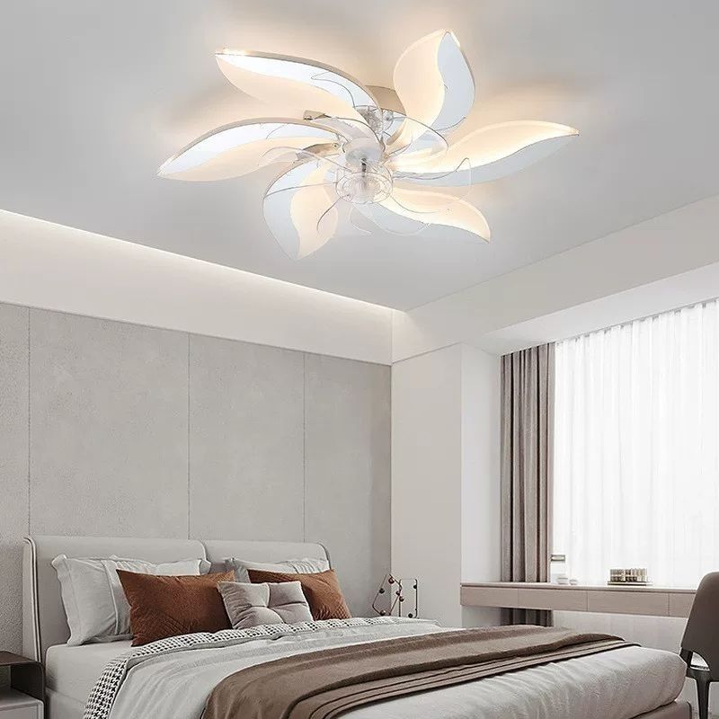 New master bedroom fan light with oscillating fan, restaurant fan light, smart voice-controlled bedroom ceiling fan light