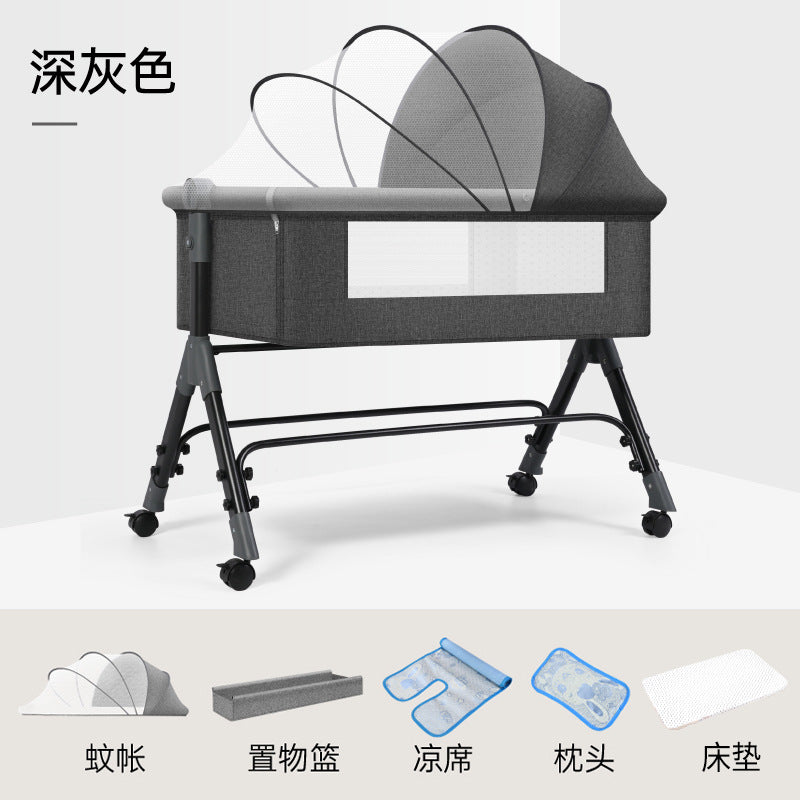 Baby crib convertible bed mobile foldable multifunctional cradle newborn bedside bed cross-border hot-selling baby bed