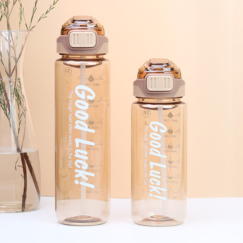 Factory custom large capacity plastic sports water bottle portable tumbler summer cross-border bounce lid direct drink cup