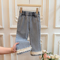 New spring girls' jeans: trendy and versatile outerwear for baby girls, stylish and chic casual pants for kids