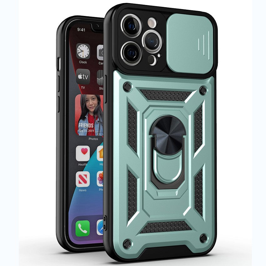 Suitable for iphone17pro sliding window mobile phone case apple 15 shunjia car 16 sergeant x ring holder protective cover