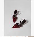 Exportplus size pointed toe flats spring and summer new arrival stiletto patent leather high heels one strap toe sandals for women
