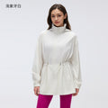 Storable hooded stand-up collar sports outwear women's drawstring waist slimming look medium longcardigan zipper jacket d26066