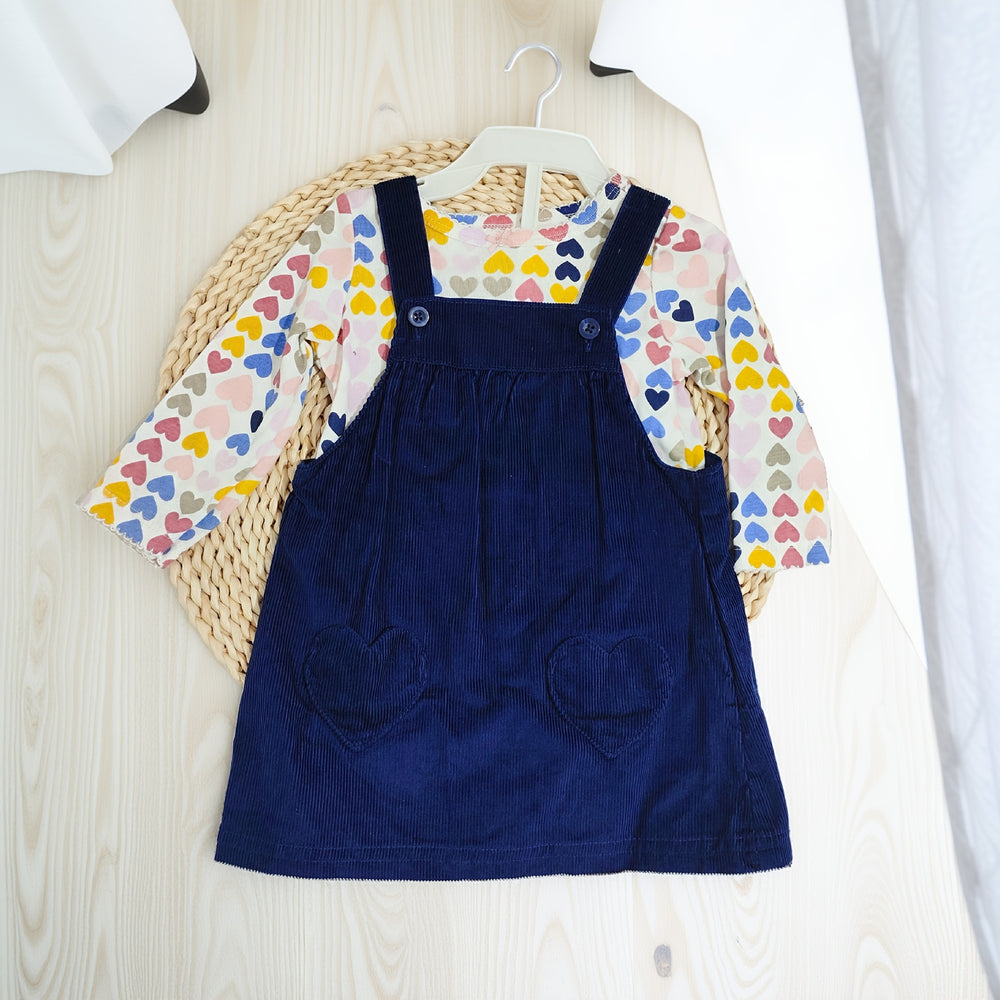 Export original single baby dressspring & fall suit dress style baby suspender skirt + pure cottont suit