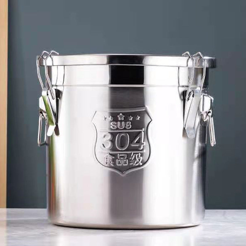 Stainless steel barrel, hotel 304 stainless steel sealed rice barrel Thickened large-capacity storage barrel Brewing barrel, sealed barrel