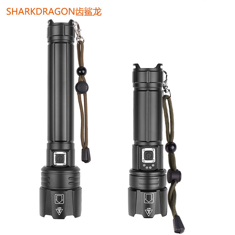 Hot Sale XHP70 Strong Light Flashlight USB Charging Outdoor Zoom Power Display LED Flashlight
