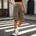 European and american women's apparel cross-border e-commerce independent website  new leopard print fashion denim shorts casual pants trendy