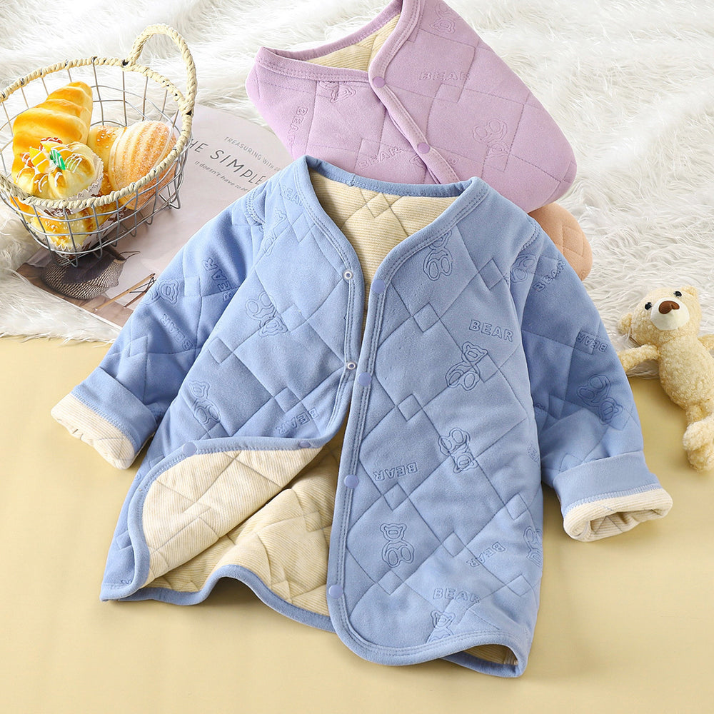 Kids school uniform handy gadgetfall and winternew arrival three-layer quilted cotton boys' cotton coat fleece-linedthickened inner layer girl's cotton jacket type a