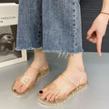 New two-wear crystal sandals women's flash diamond fashioncut out jelly shoes outwear non-slip soft bottom sandals beach shoes women