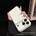 Crystal lens lychee grain magnetic apple 17 pro max phone case - cross-border iphone 11 drop-proof full coverage
