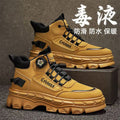 Men's 2025 spring new high-top casual sneakers, trendy thick-soled height-increasing non-slip outdoor work boots, martin boots