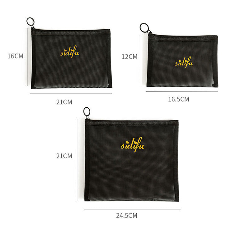 New cosmetic bag, simple cosmetic storage bag, multi-functional mesh large-capacity travel bag, large, medium and small three-piece set