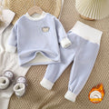 Kids' thermal underwear set, baby thickened autumn and winter clothes, boys' and girls' long johns, infant fleece-lined loungewear