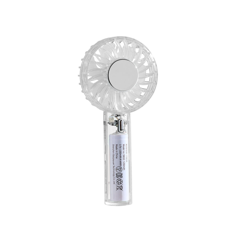 New transparent handheld fan - usb rechargeable, perfect for home, desk, outdoor use, portable mini pocket fan