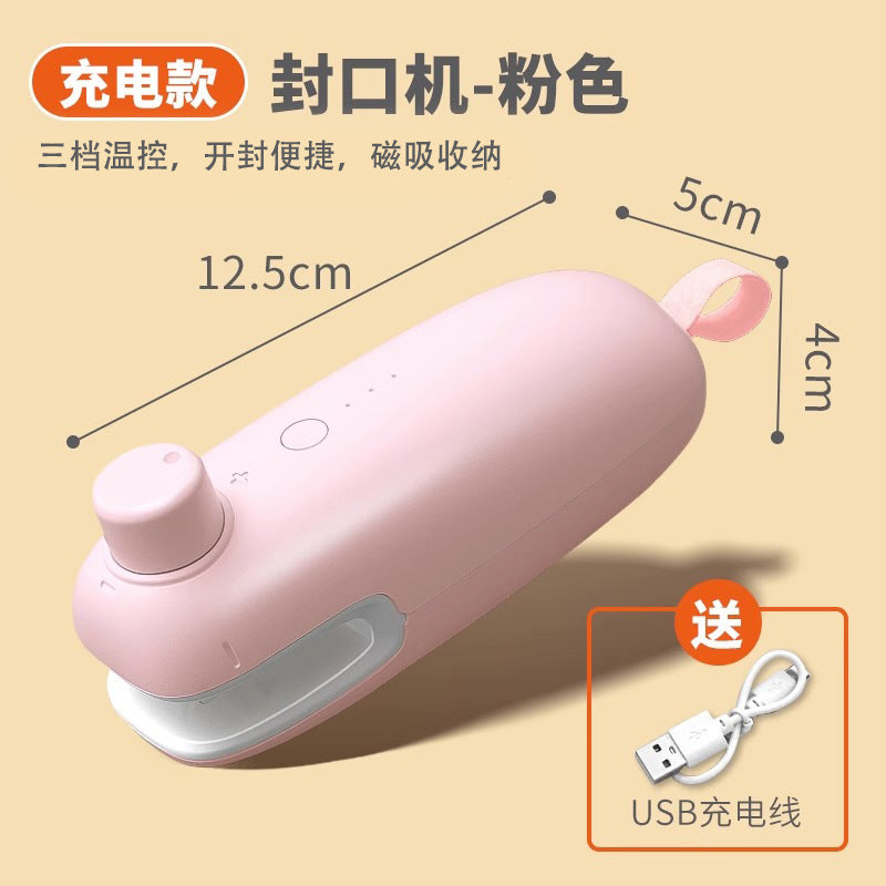 Small usb rechargeable mini sealer - all-in-one portable food bag sealer for snacks