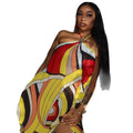 European and american style ins cross-border daily color matching women's halterneck loose backless a-line skirt sexy cool summer dress