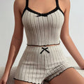 hot seller: european & american style lace trim cami shorts women's pajama set - loungewear & sleepwear two-piece