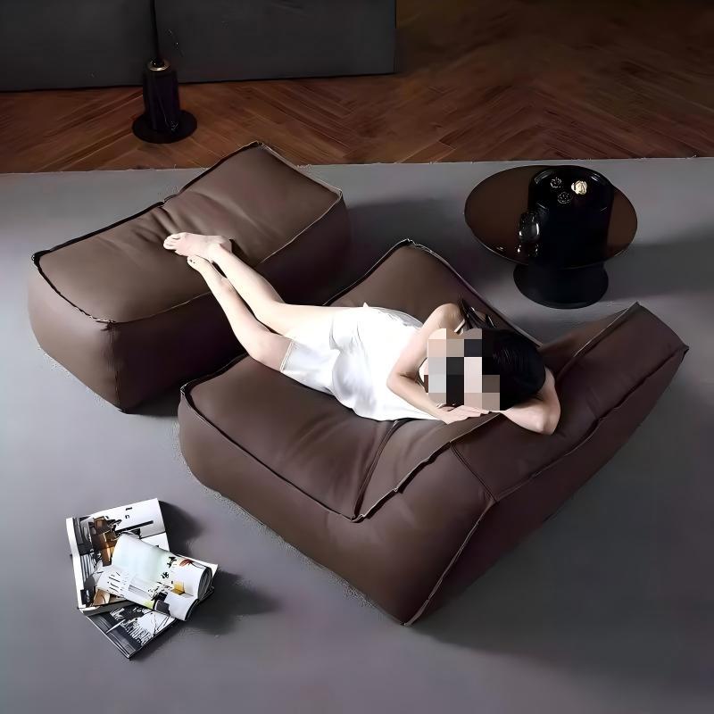 Italian lazy sofa living room can lie down and sleep bean bag sofa for home balcony leather sofa balcony double lounge chair