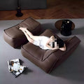 Italian lazy sofa living room can lie down and sleep bean bag sofa for home balcony leather sofa balcony double lounge chair