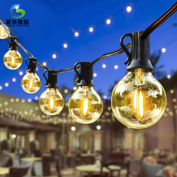 Outdoor waterproof G40 solar light string camping courtyard party canopy decoration atmosphere light string lawn hanging tree light
