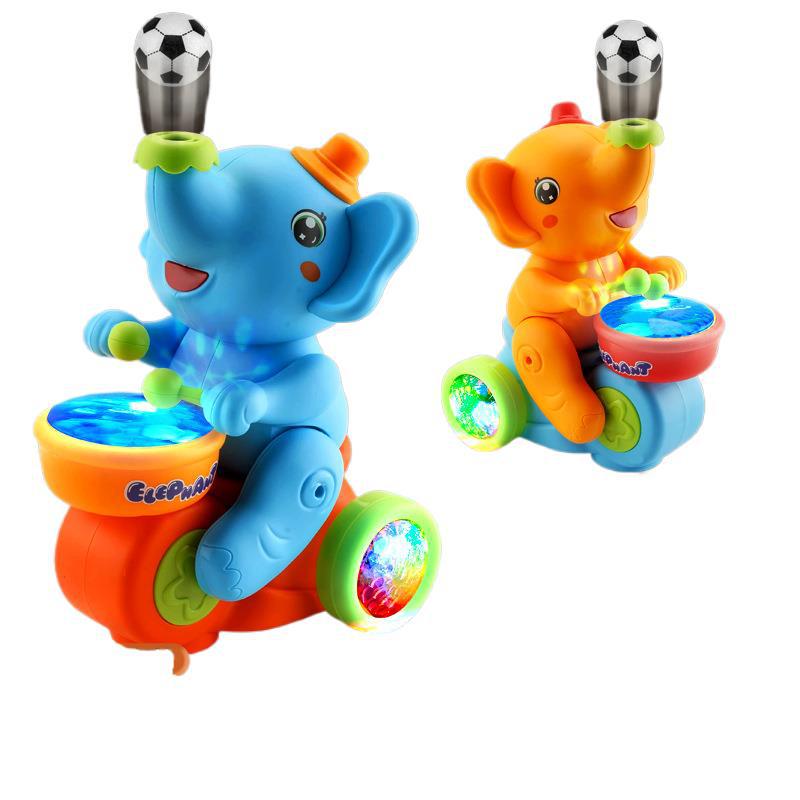 Electric drumming baby elephant suspension ball children's blowing ball toy baby training 0 1 year old 2 puzzle 3 early education