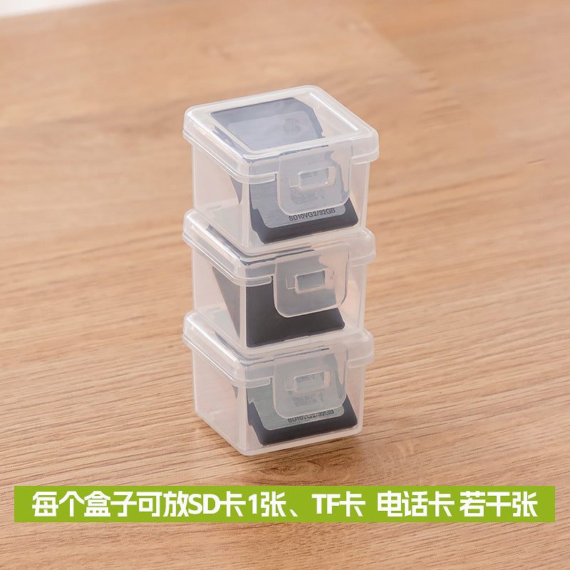 Memory SD card storage box Transparent mini plastic dust-proof phone sim card tf card Portable battery storage box