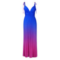 D403   cross-border summer sling backless sexy strap gradient color long skirt dress foreign trade dress