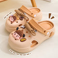 Summer height-increasing beach shoes and sandals, independent best selling2025 student fashion outwear, thick-soled crocs for women