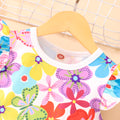 Kids' butterfly print flutter sleeve a-line dress with elastic waist - random stripe color assortment