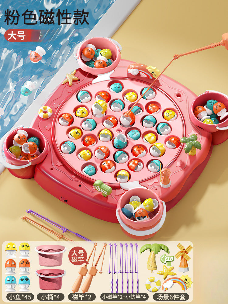 Electric magnetic fishing game - early education, educational, musical, interactive pretend play toy for boys and girls - wholesale gifts