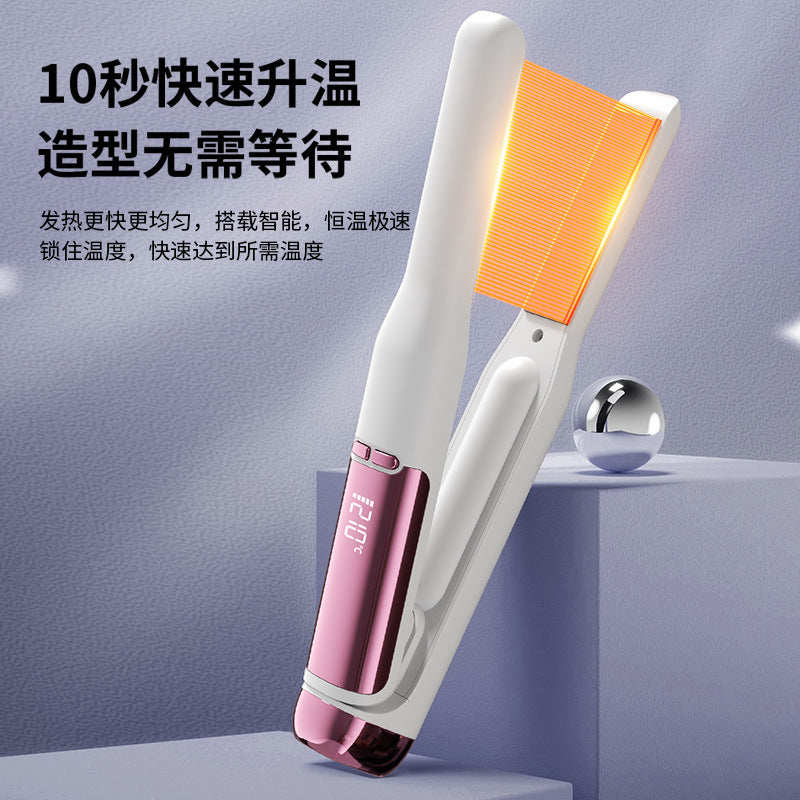 curling iron for men, dual-purpose small splint for straightening and curling, fluffy hair to create a perfect look