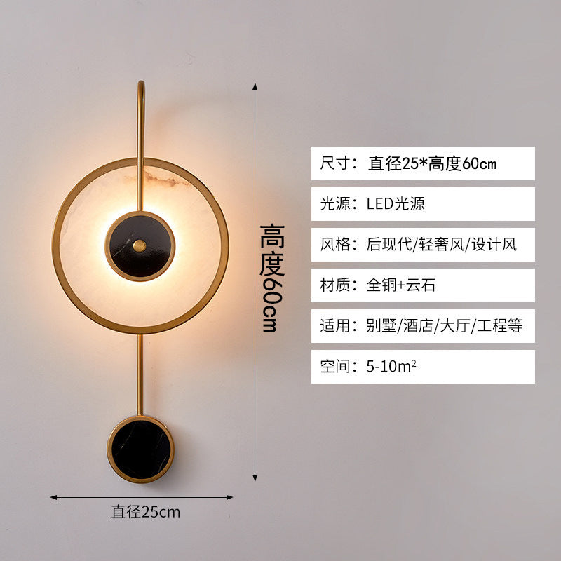 accessible luxury designer marble wall lamp bedside postmodern casual bedroom living room background atmosphere lamp
