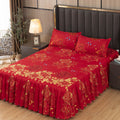 Bedspread bed skirt three-piece set korean style lace bed cover fitted sheet bed cover 3-piece set 1.68m bed 2.0 bed protector