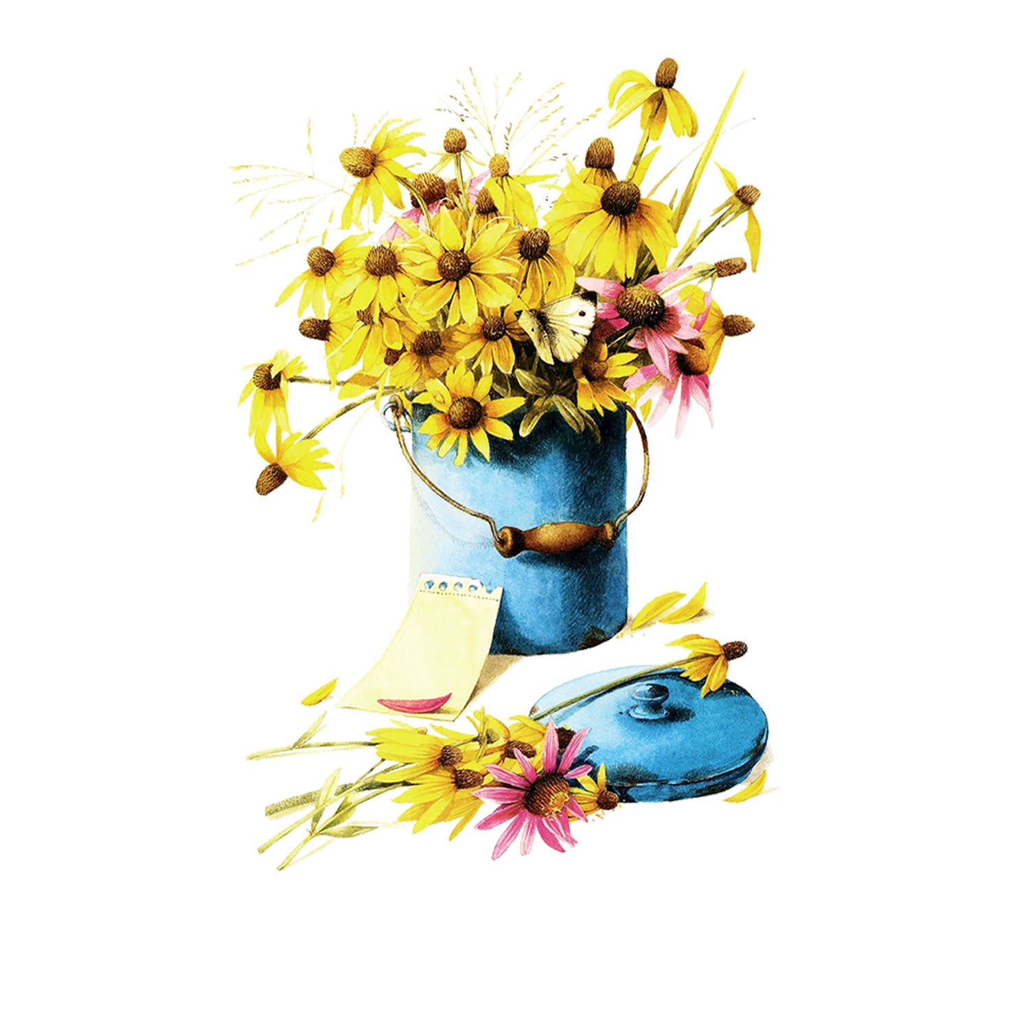 Cross-border  new creative flower wall stickers in iron drums are used for beautiful stickers for home decoration
