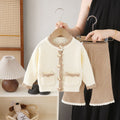Girls' knitted sweater cardigan & pants set - new autumn  collection - two-piece outfit for little girls