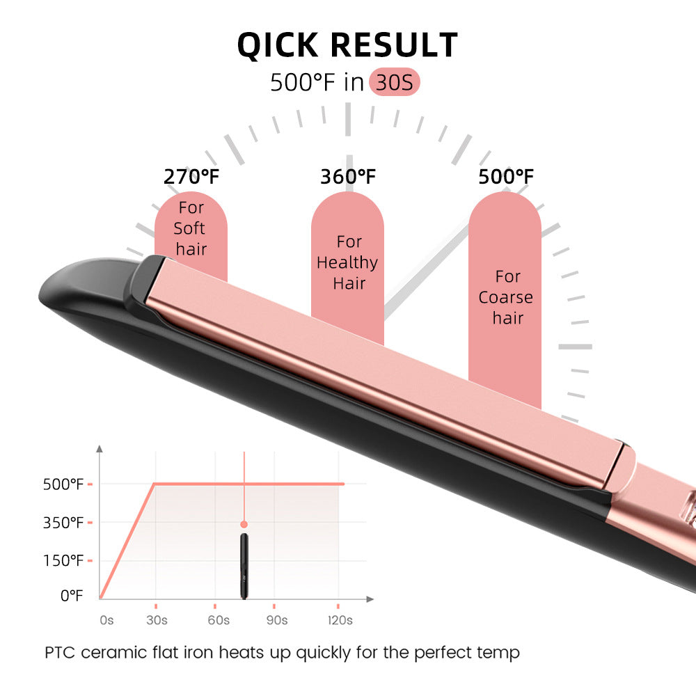 Cross-border vibration straight plate clip-roll straight dual-purpose electric splint household curling iron straightening plate negative ion high temperature hair straightener