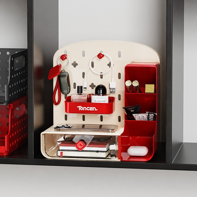 Hole plate storage box Home shelf High value student desktop Large capacity pen holder Stationery finishing storage box