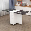 Foldable dining table for home, small apartments, mobile with wheels, multifunctional, one table four chairs, simple rectangular dining table