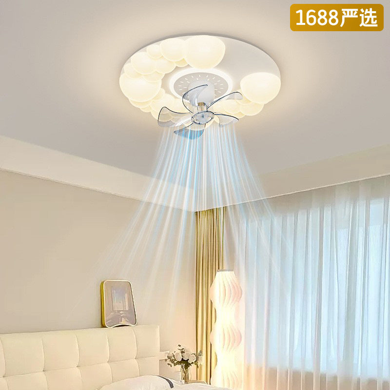 [Strict Selection] 2025 New Fan Light Bedroom Room Ceiling Light Simple Modern Cream Wind Fan Light