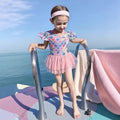 Ins style baby girl swimsuit cute cartoon one-piece mermaid princess dress swimwear toddler swim suit