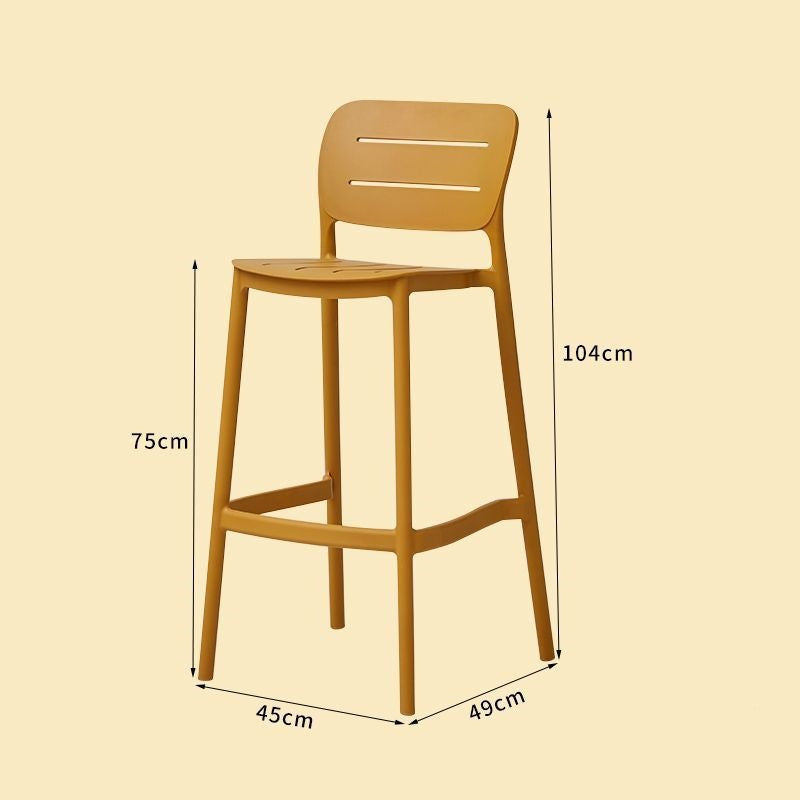 Nordic designer bar stool - modern minimalist, light luxury plastic bar chair, stackable, trendy bar outdoor high stool