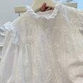 Spring new arrivalgirllong sleevesembroideringshirtbaby girlfashion shirt stylekidstopscasual children's clothing trendy
