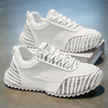2025 winter men's trendy casual shoes: versatile, breathable mesh, fashionable soft sole, lightweight korean style running sneakers