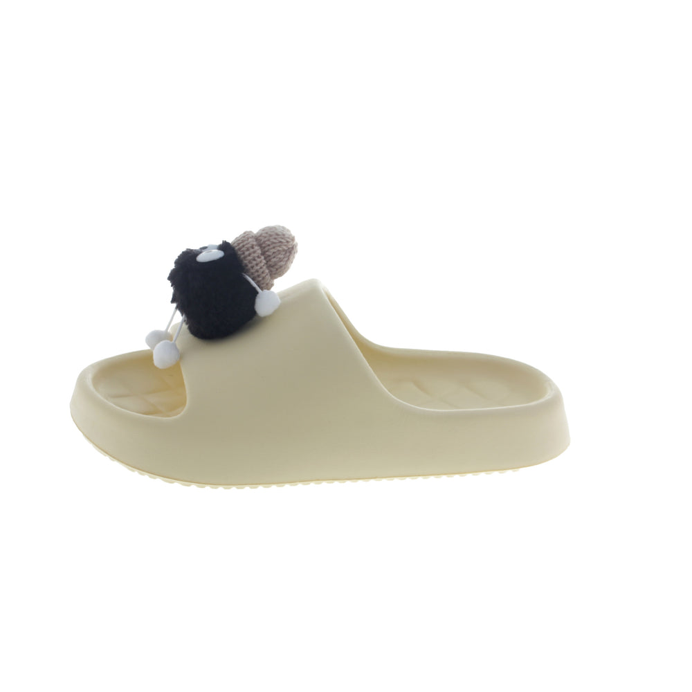 Cute 3d sock slippers for women, summer outdoor wear, thick sole, non-slip eva, indoor home one-strap slides, couple's sandals