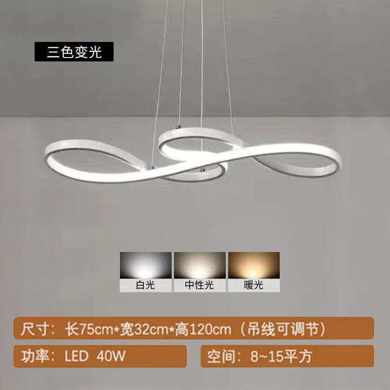 Creative ring restaurant pendant light - modern minimalist, unique twisted line design - nordic style bar/island counter hanging lamp - wholesale
