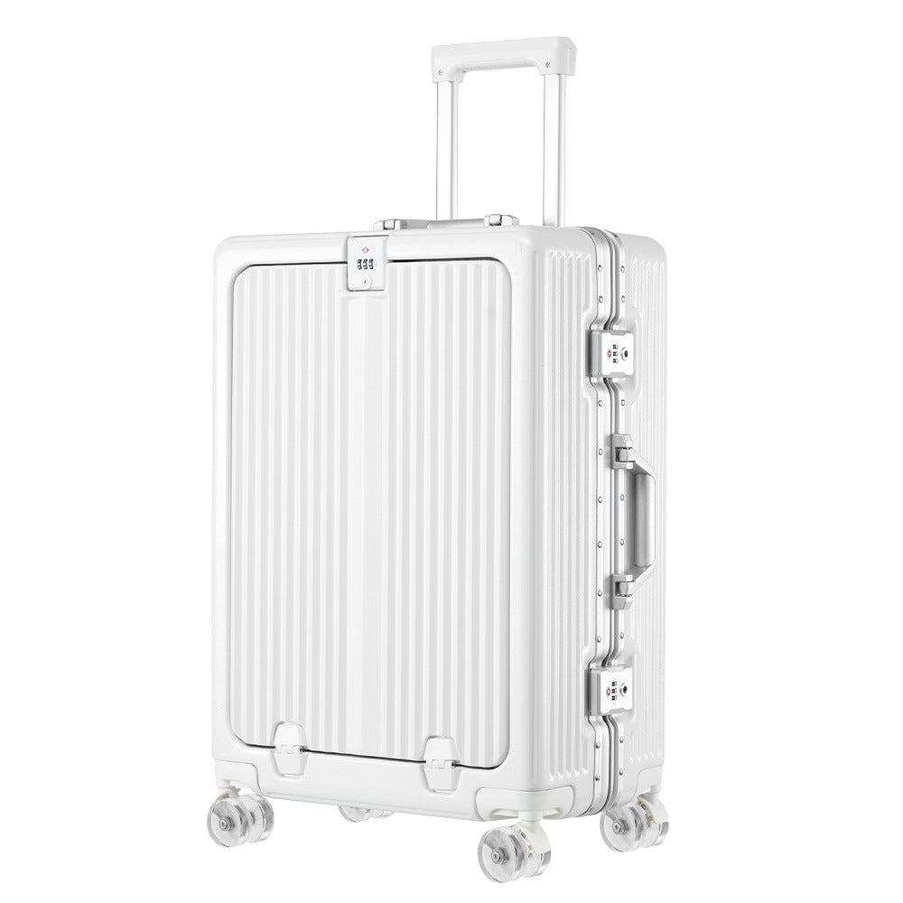 One-click front open aluminum frame 20-inch boarding case, ice skating wheel suitcase, customs lock suitcase 24-inch anti-drop trolley case