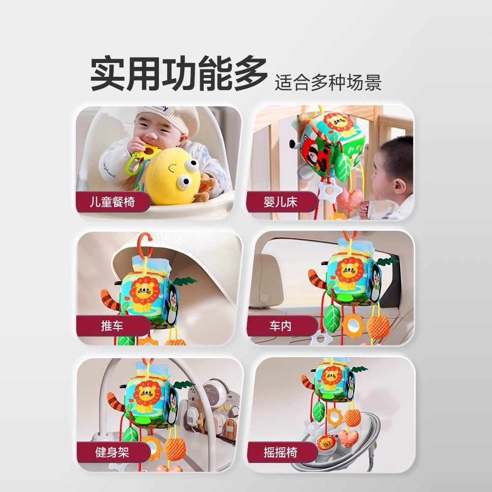 infant pendant bedside bed bell rattle fabric soothing toy baby crab animal paper pull fun