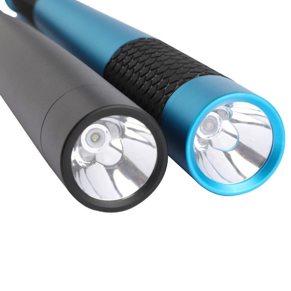 Custom self-defense baseball bat flashlight rechargeable outdoor emergency mace with anti-skid tape tactical flashlight