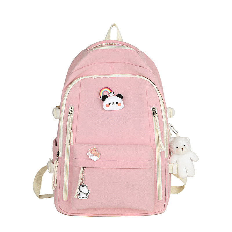 New schoolbag female Korean version Harajufeng junior high school student schoolbag primary school student large capacity backpack cute backpack
